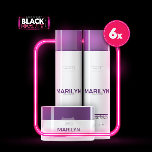 Kit - 6 Units Home Care Marlyn | 6 Shampoos + 6 Conditioners + 6 Masks | For Blondes and Grays
