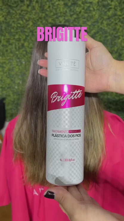 Brigitte Plástica dos Fios | Total Reduction of Volume and Frizz | For All Hair Types | 1000ml (33.8 fl oz)