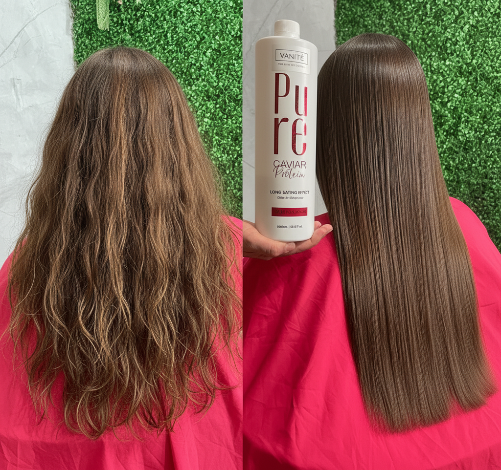Montagem oficial de antes e depois com Pure Caviar